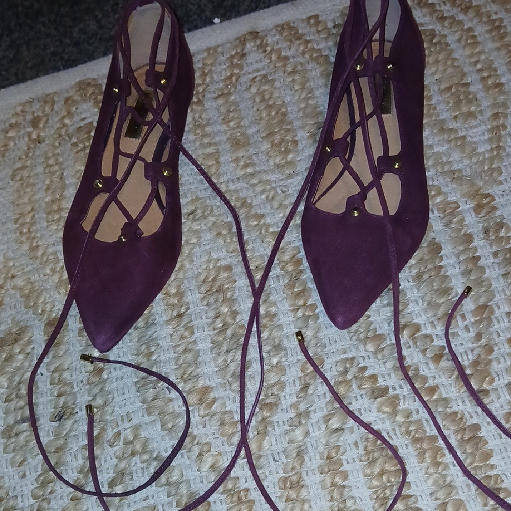 Halogen Burgundy Lace-Up Heels